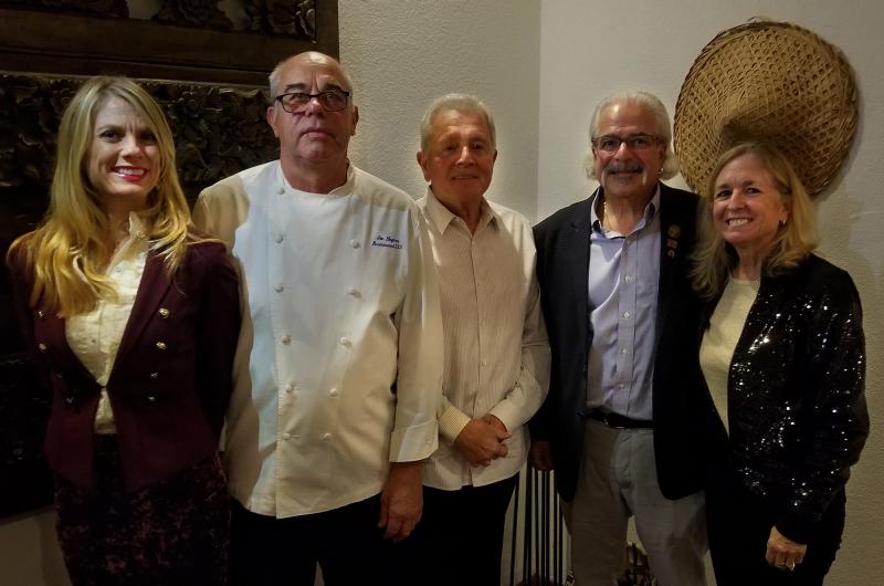 Our festive table included (l-r) Karen Sposato of Sposato Vineyards in Argentina, Executive Chef Jim Hughes, Fager's Island founder and owner John Fager, "Cuvee" Ray Kurz and his wife Debbie. A fun time was had by all. BOB YESBEK PHOTOS
